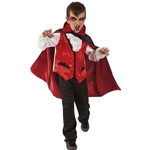 Robijnen Graaf Dracula-kostuum voor jongens, jurk met wit overhemd, vest, cape en broek, officiële robijnen voor Halloween, T (1-2 jaar)