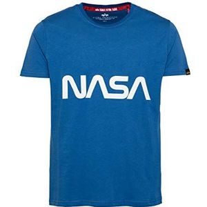 Alpha Industries NASA Reflecterend T Shirt voor Mannen Nasa Blue