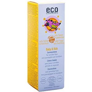 eco cosmetics Baby zonnecrème LSF50+, waterbestendig, veganistisch, zonder microplastic, natuurlijke cosmetica voor gezicht en lichaam, 1 x 50 ml