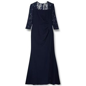 Gina Bacconi Maxi-jurk met kanten mouwen, marineblauw, 10, marineblauw, 36