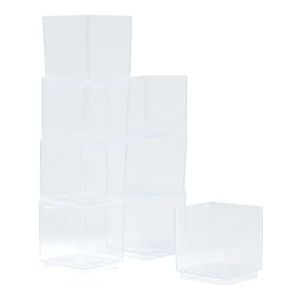 Homéa, Set van 8 herbruikbare kunststof 'Cube', 60 ml, transparant