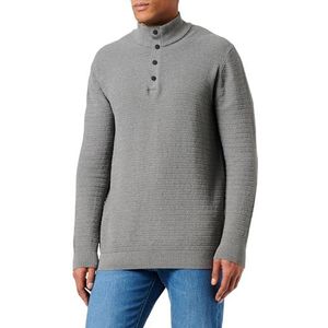 s.Oliver Sales GmbH & Co. KG/s.Oliver Herentrui met opstaande kraag en knoopsluiting, trui met opstaande kraag en knoopsluiting, grijs, XXL