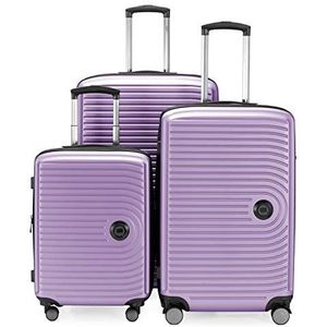 HAUPSTSTADTKOFFER Mitte - set van 3 koffers - handbagage koffer 55 cm, middelgrote koffer 68 cm + grote reiskoffer 77 cm, harde schaal ABS, TSA, lila