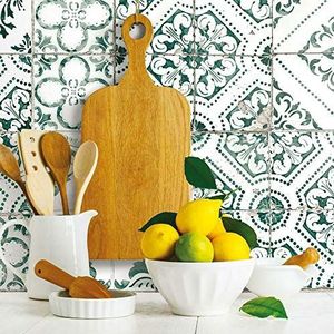 RoomMates RMK11281WP Forest Green Mediterrane Tegel Peel en Stick Wallpaper