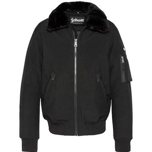 Schott NYC Jas met bontkraag, Schott Airlines, zwart/zwart, Zwart, XL