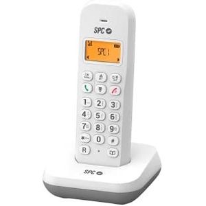 SPC Keops Draadloze telefoon met verlicht display, beller-ID, 50 contacten, eco-modus, gap-compatibiliteit, datum en tijd op het scherm, wit