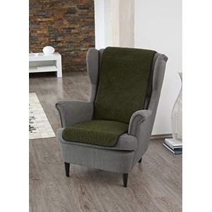 Scheerwol fauteuil of sofaloper ca. 160 x 50 cm groen