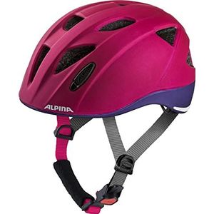 ALPINA XIMO L.E. - Lichte, veilige en breukvaste fietshelm met optioneel LED-licht voor kinderen, deeprose-violet mat, 47-51 cm