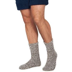 Barefoot Dreams Cozychic gemêleerde sokken voor heren, houtskool/wit, One Size