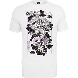 Mister Tee Heren T-shirt Glory Dragon Tee, print T-shirt voor mannen, grafisch T-shirt, streetwear, wit, M
