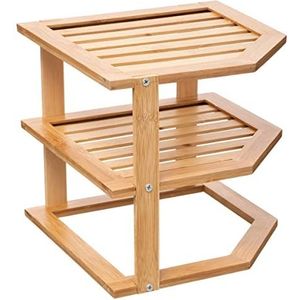 5Five keukenrek/opbergrek/aanrecht organizer - 26 x 23 x 26 cm - bamboe hout