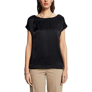 Esprit Collection T-shirt van materiaalmix, Lenzing™ Ecovero, zwart, XS