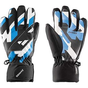 Zanier Unisex Jeugd 12038-2045-4 handschoenen, zwart, turquoise, 4