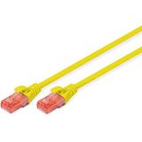 DIGITUS LAN kabel Cat 6 - 3m - CCA netwerkkabel met RJ45 - U/UTP niet afgeschermd - Compatibel met Cat-6A & Cat-5e - Geel