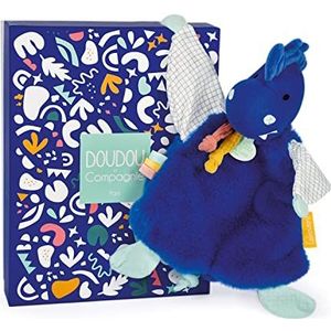 Doudou et Compagnie - knuffel dinosaurus - knuffel plat - blauw - 25 cm - Les CalinOSAURES - DC3942