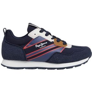 Pepe Jeans - Foster - Schoenen - Marineblauw - Synthetisch - Vetersluiting