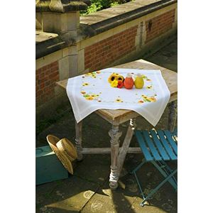 Vervaco PN-0157711 bedrukte zonnebloemen & pompoen tafelkleden stickset, katoen, meerkleurig, 80 x 80 cm / 32 ""x 32