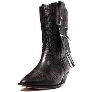 L37 HANDMADE SHOES Dames NO Stress Western Boot, Black/Silver, 40 EU