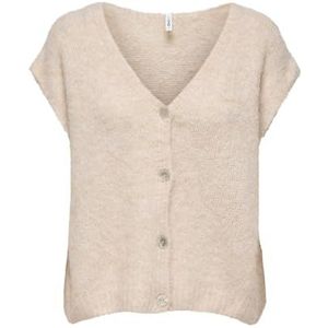 Only - Onlazu Sl Button V-neck - Gilet - Sandshell/melange