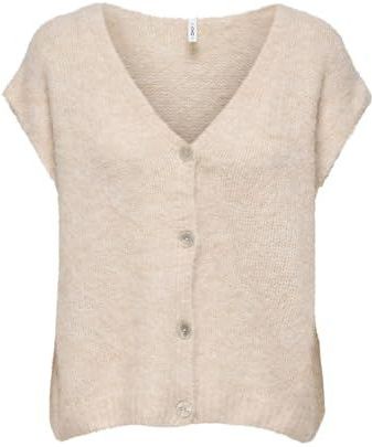 Only - Onlazu Sl Button V-neck - Gilet - Sandshell/melange