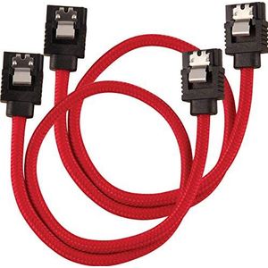 Corsair Hoogwaardige SATA-kabel met mantel 30 cm (rode kleur)
