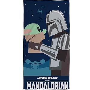 Character World Officiële Disney Mandalorian Star Wars handdoek | Superzacht gevoel, ik ben op zoek naar jou ontwerp | Perfect voor thuis, bad, strand en zwembad, 140 x 70 cm