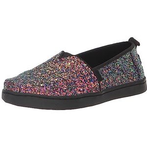 TOMS Klassieke Alpargata instappers voor meisjes, Zwarte Chunky Glitter, 13 UK Child
