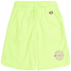 Champion Legacy Modern Basket B - Poly-Parma Graphic Bermuda Shorts, neongeel, 9-10 jaar kinderen en jongens SS24, Neon Geel, 9-10 Jaar