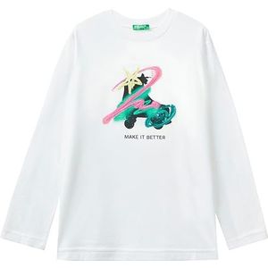 United Colors of Benetton T-shirt voor meisjes en meisjes, melkwit 074, 120