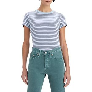 Levi's Ss Rib Baby Tee T-shirt Vrouwen, Meta Stripe Airy Blue, XS