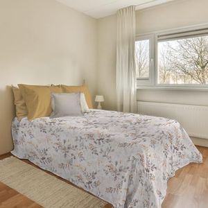 PENSIERI DELICATI Sprei 170 x 280 cm, eenpersoonsbed, 100% piqué-katoen, ideaal als sprei of sprei voor eenpersoonsbed, patroon Victoria Oker, 100% Made in Italy