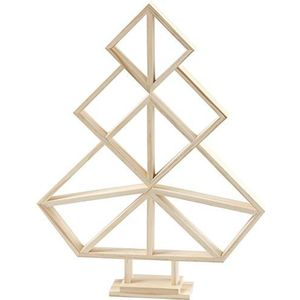 Geometrische houten kerstboom, H: 40 cm, B: 31 cm, keizerin hout, 1 st