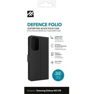 ZAGG iFrogz Defence Folio beschermhoes compatibel met Samsung Galaxy A53 5G, duurzaam, klikbestendig, antislip, slank, gerecycled, zwart