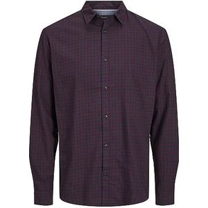 Bestseller A/S Heren Jjegingham Twill Shirt L/S Noos overhemd, Navy Blazer/Checks:/Mini Gingham, XL