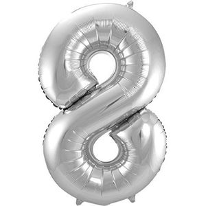 Folat - Zilveren Folieballon Cijfer 8-86 cm