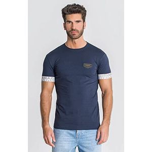 Gianni Kavanagh Blue Anarchy Elastisch T-shirt voor heren, Blauw, S