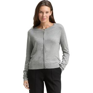 TOM TAILOR Cardigan gebreide jas voor dames, 21373 - Medium Silver Grey Melange, XL