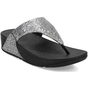 Fitflop Lulu Glitterball teenslippers voor dames, Zilver, 38.5 EU