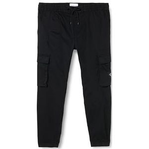 Calvin Klein Jeans Heren plus rechte cargobroek geweven, zwart., 4XL Grote Maten