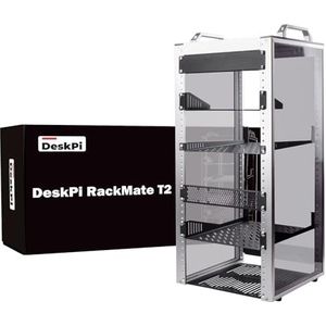 GeeekPi 12U serverkast, 10 inch serverrack voor netwerk, server, audio en videoapparatuur, DeskPi RackMate T2 rackmount