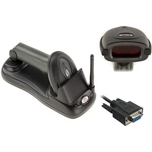 KALEA-INFORMATIQUE Draadloze laserhanddouche, barcodelezer, programmeerbaar, 32-bits, 300 m poort, oplaadbare batterij. Aansluiting via RS232 seriële poort