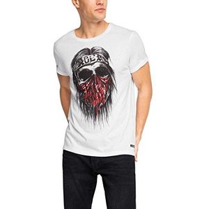 EDC by Esprit Heren 105CC2K010 Skull T-shirt met korte mouwen, Kleur: wit, M