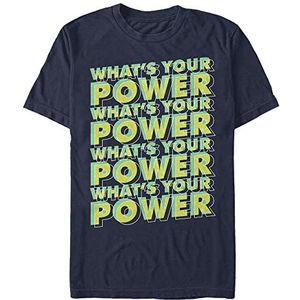 Netflix Unisex Project What's Your Power Repeating Organic Short Sleeve T-Shirt, Navy Blue, S, marineblauw, S