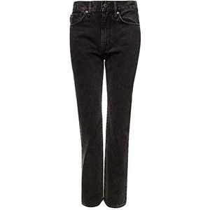 Superdry Dames High Rise Straight Jeans, Wolcott Black Stone, 32W x 28L