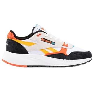 Reebok Unisex Classic Leather 2400 hardloopschoenen, Wit Zwart Pomp Oranje, 40 EU