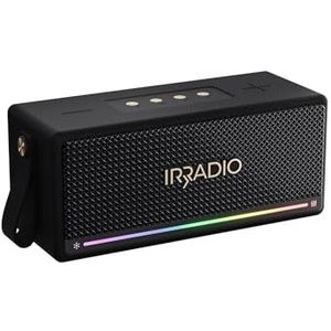 IRRADIO IR-M6 Classic, draagbare bluetooth-luidspreker, 40 W, dubbele woofer en tweeter, IPX7 waterdicht, RGB LED-verlichting, True Wireless Stereo, compatibel met MP3- en WA-formaten