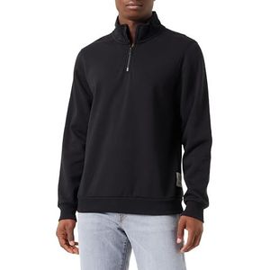 Koton Sweatshirt met lange mouwen voor heren, halve rits, hoge hals, 999 (zwart), L