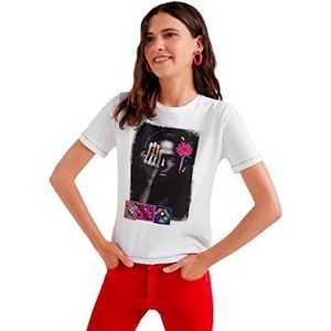 Desigual Dames Marga Regular Fit Top met lange mouwen, Kleur: wit, XS