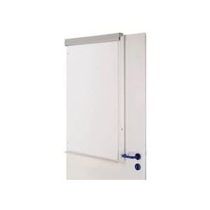 Maul Flipchart MAULoffice Magneetbord voor muren en deuren, ruimtebesparend op kantoor, geschikt voor papier in verschillende formaten, met legplank voor markers en stiften, zilver