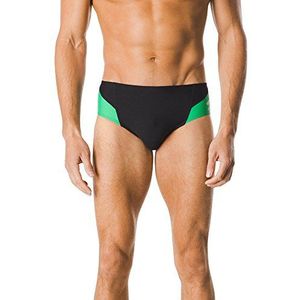 Speedo Spark Splice Brief, Black/Green, 24
